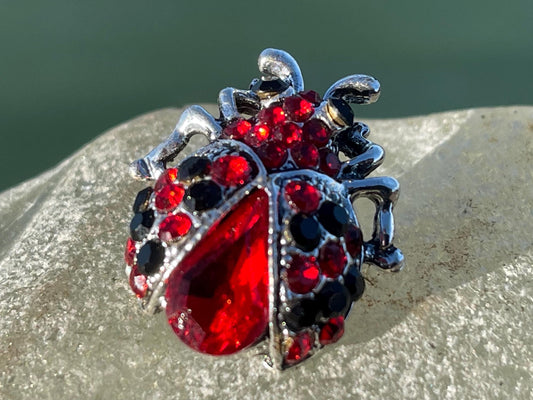 Ladybird brooch, vintage jewellery, valentines gift. Eco friendly gift for her.  Vintage brooch, ladybird jewellery, gift for gardener