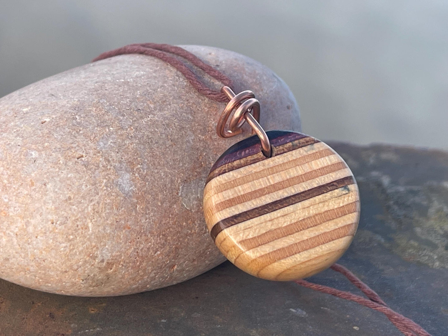 BROWN Handmade pendant made from old skateboards. Skateboard necklace. Unique gifts for men. Sustainable jewellery. Eco friendly jewellery.