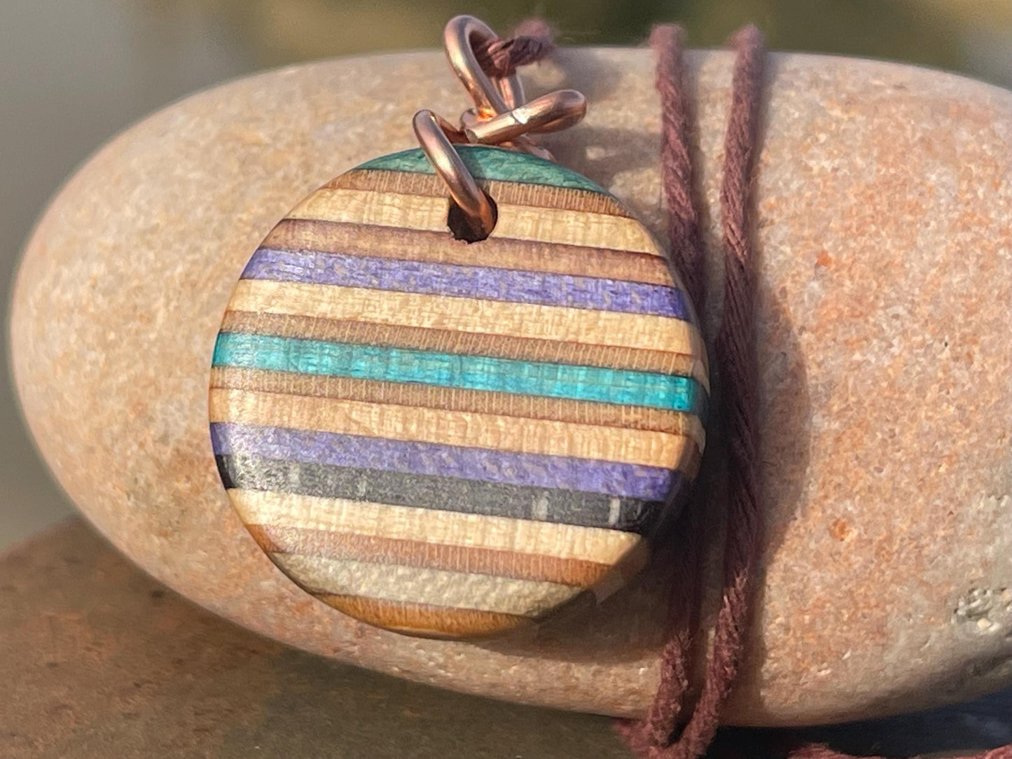 BLUE / PURPLE Handmade pendant made from old skateboards. Skateboard necklace. Gifts for men. Sustainable jewellery. Eco friendly jewellery.