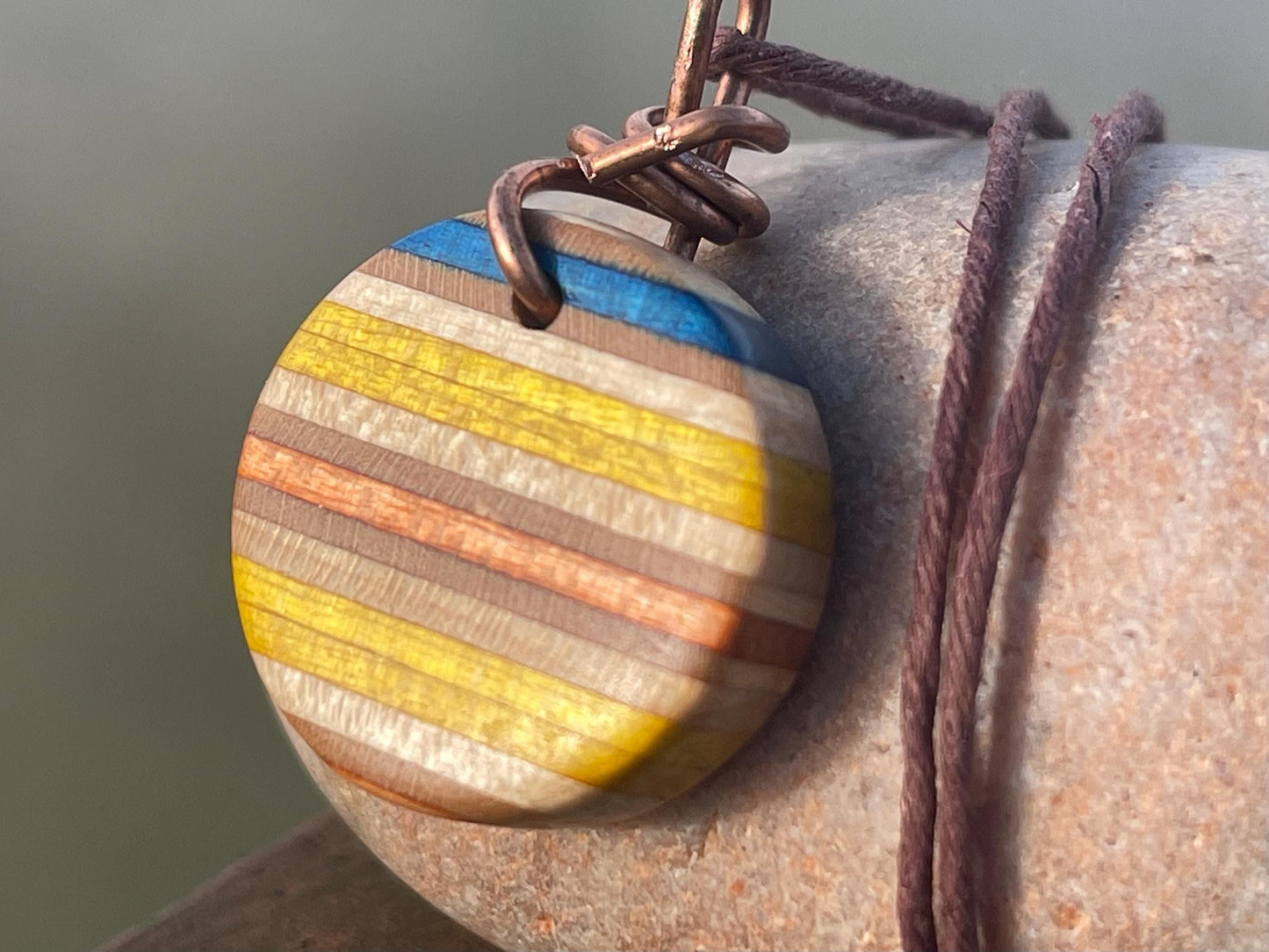 YELLOW Handmade pendant made from old skateboards. Skateboard necklace. Unique gifts for men. Sustainable jewellery. Eco friendly jewellery.