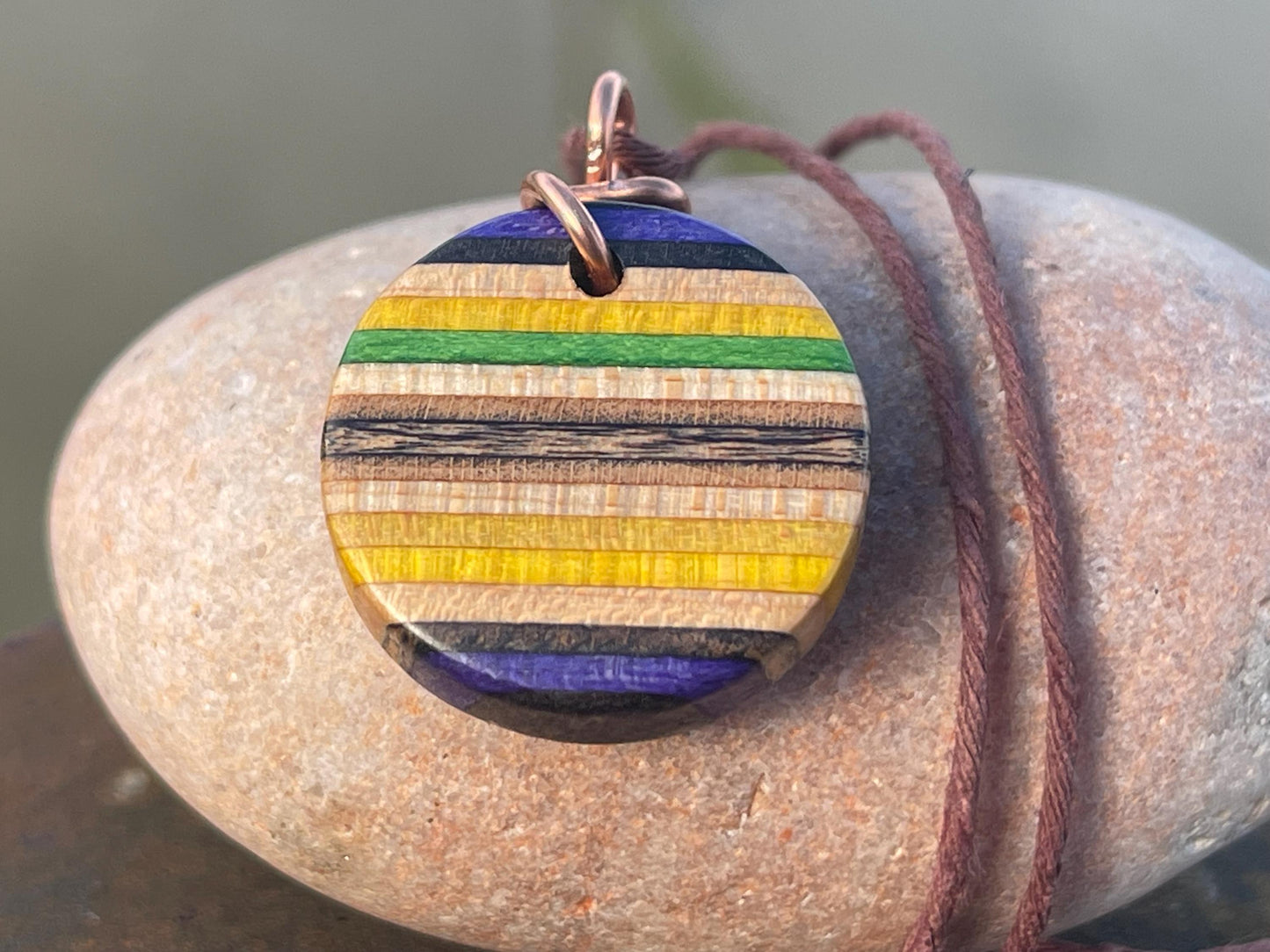 YELLOW Handmade pendant made from old skateboards. Skateboard necklace. Unique gifts for men. Sustainable jewellery. Eco friendly jewellery.