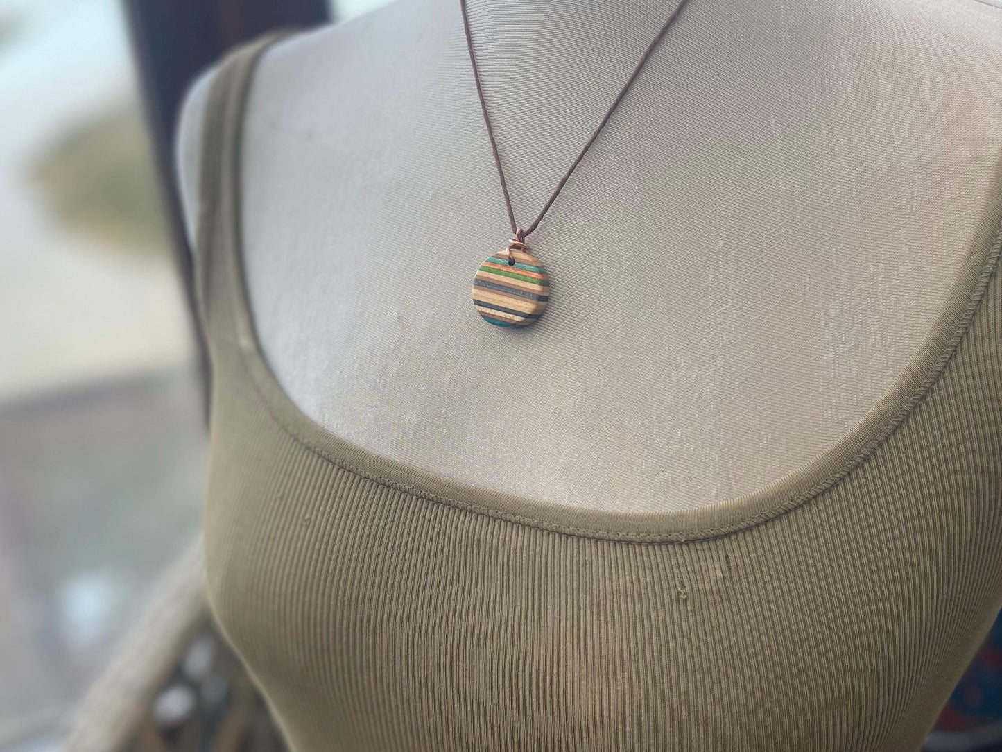 YELLOW Handmade pendant made from old skateboards. Skateboard necklace. Unique gifts for men. Sustainable jewellery. Eco friendly jewellery.