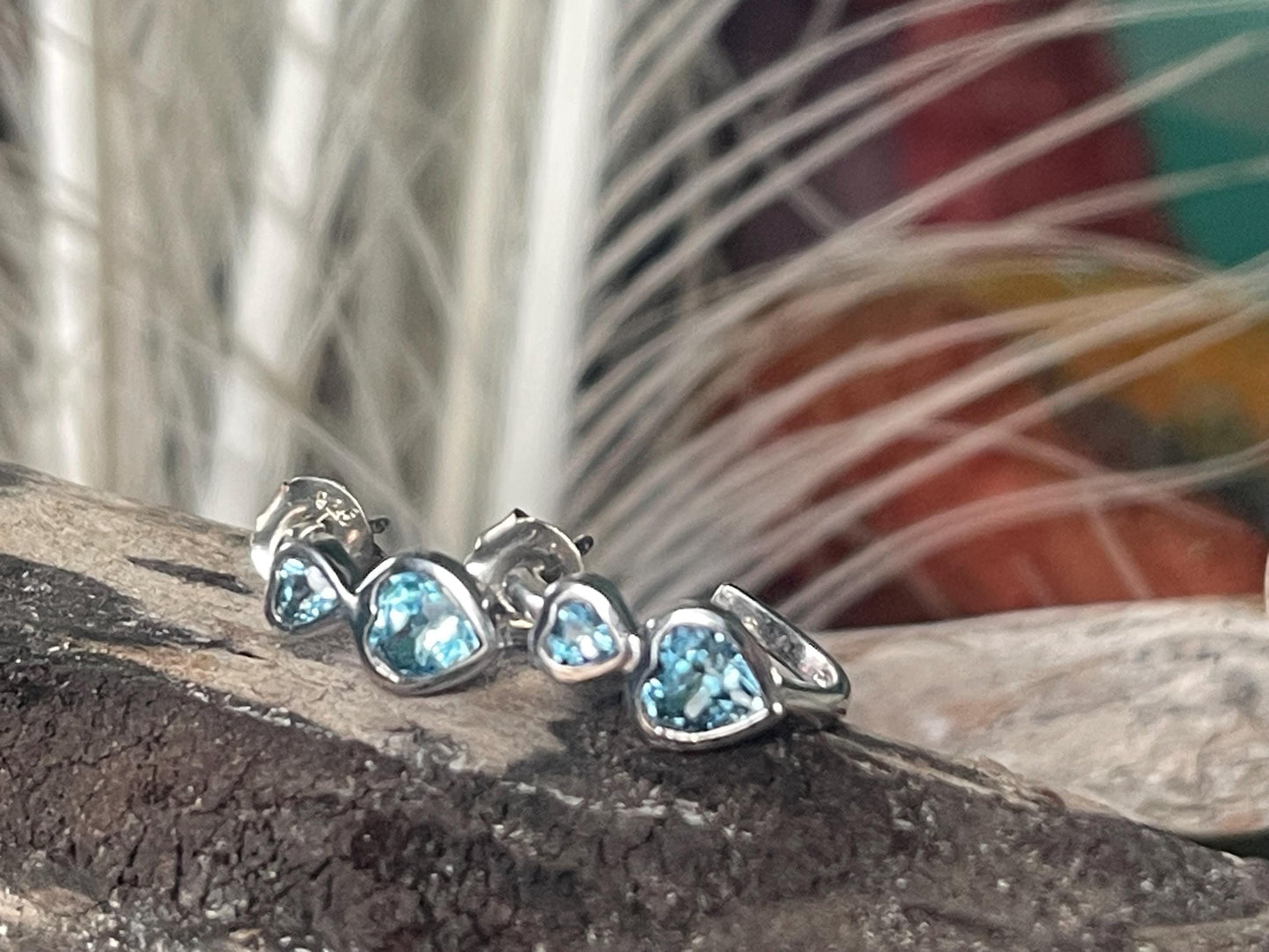 Sky blue topaz earrings. Sterling silver earrings, topaz jewellery, unusual gift for her, romantic gift, gift for wife, gift for girlfriend