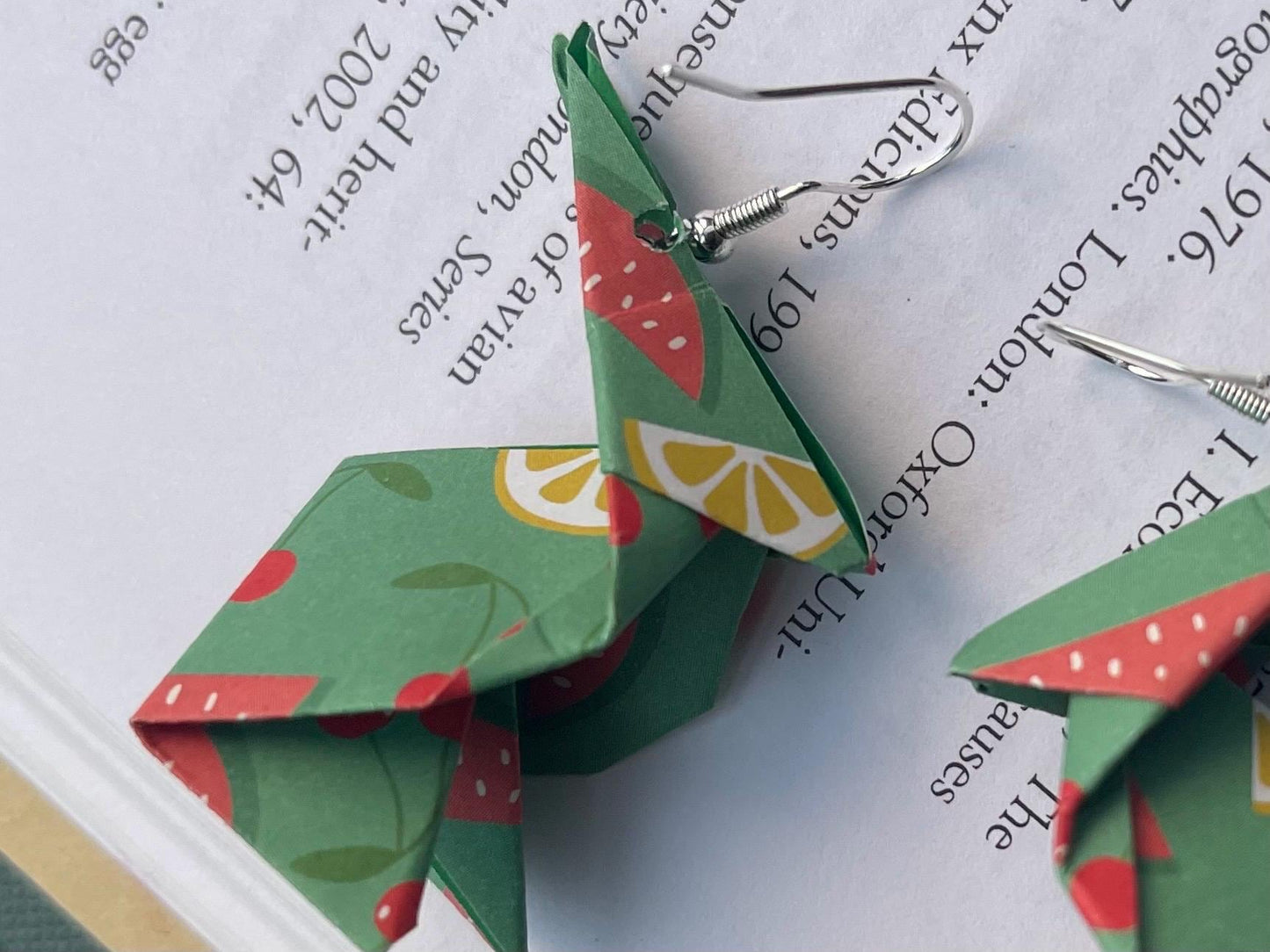 Rabbit origami earrings on recycled sterling silver. Eco friendly jewellery. Rabbit earrings. Handmade rabbit jewellery. Rabbits on silver