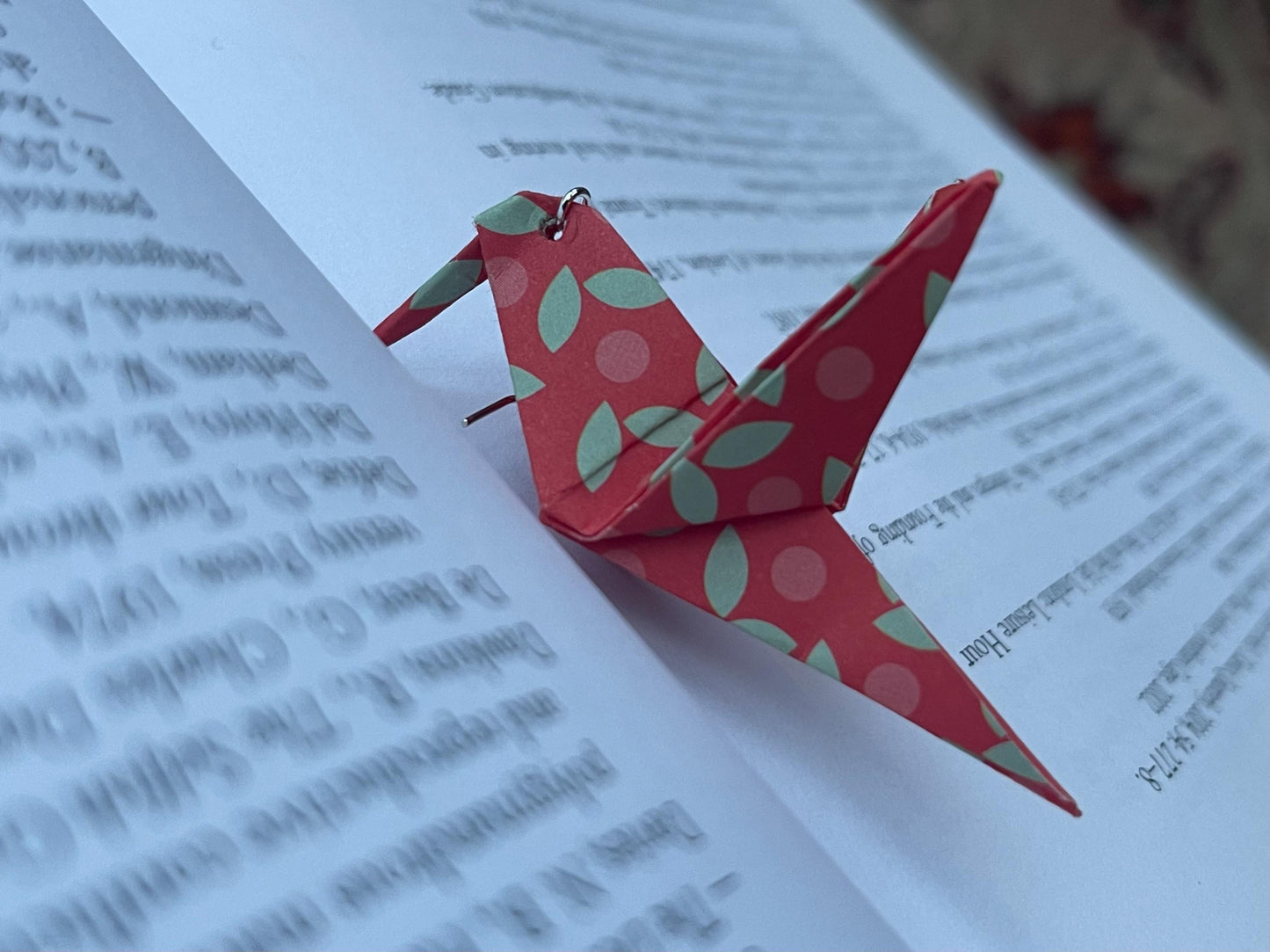 Bird origami earrings on recycled sterling silver. Eco friendly jewellery. Bird earrings. Handmade bird jewellery. Red birds on silver
