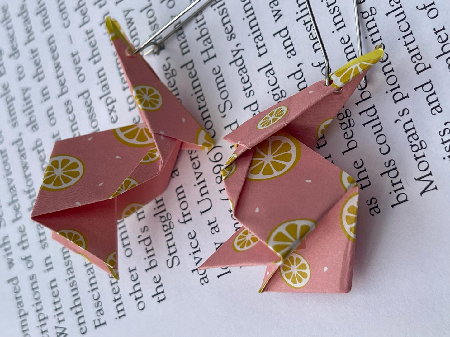 Rabbit origami earrings on recycled sterling silver. Eco friendly jewellery. Rabbit earrings. Handmade rabbit jewellery. Rabbits on silver