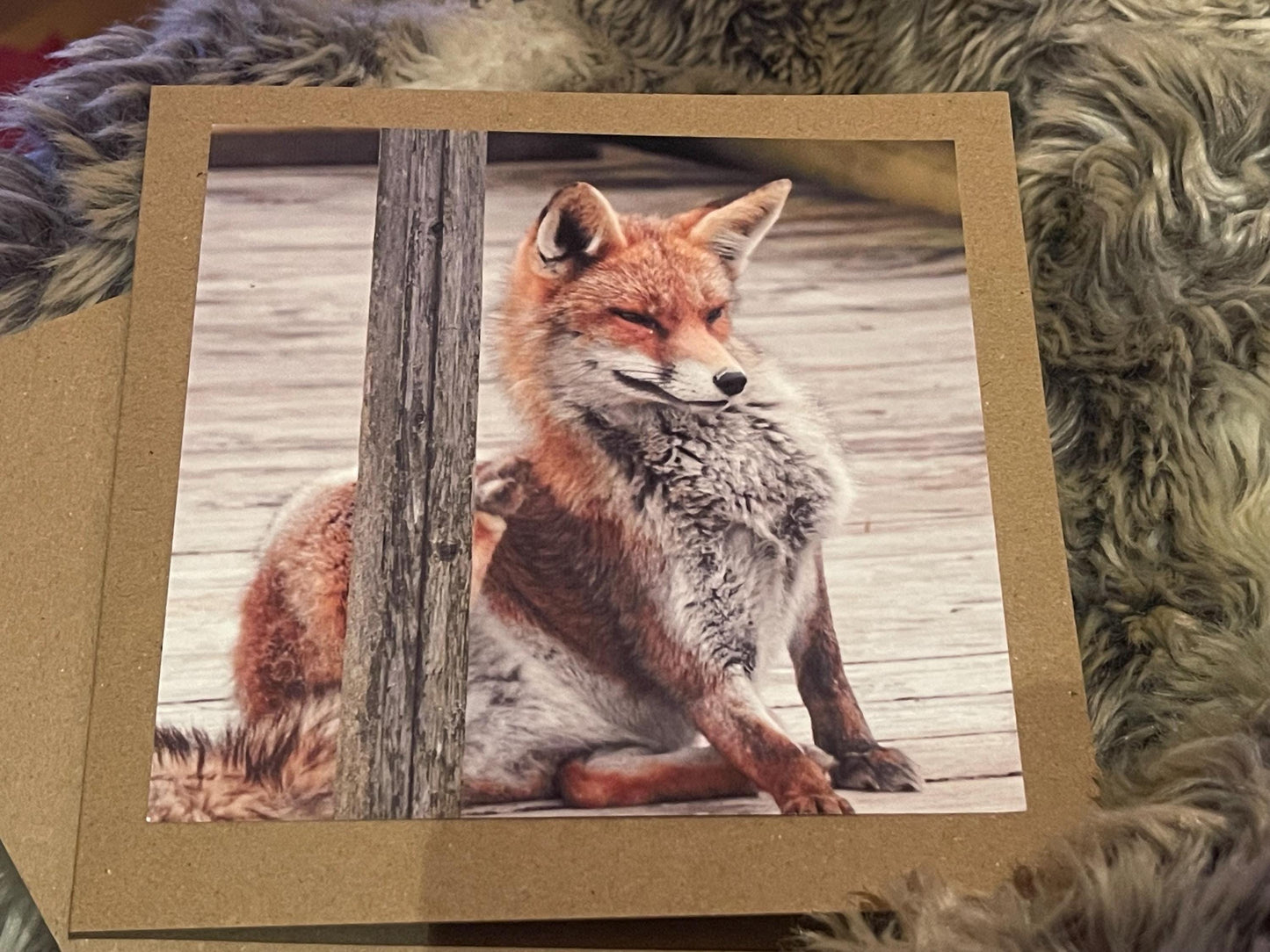 Fox card, recycled card, nature card, birthday card, recycled card. Eco friendly gift card. Handmade card. Blank message card. Eco gift.