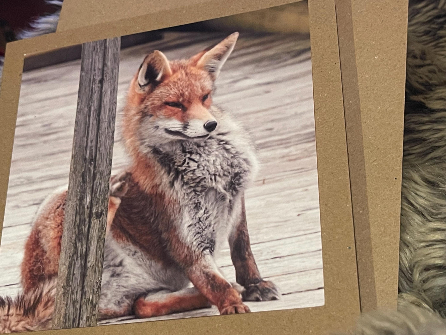 Fox card, recycled card, nature card, birthday card, recycled card. Eco friendly gift card. Handmade card. Blank message card. Eco gift.