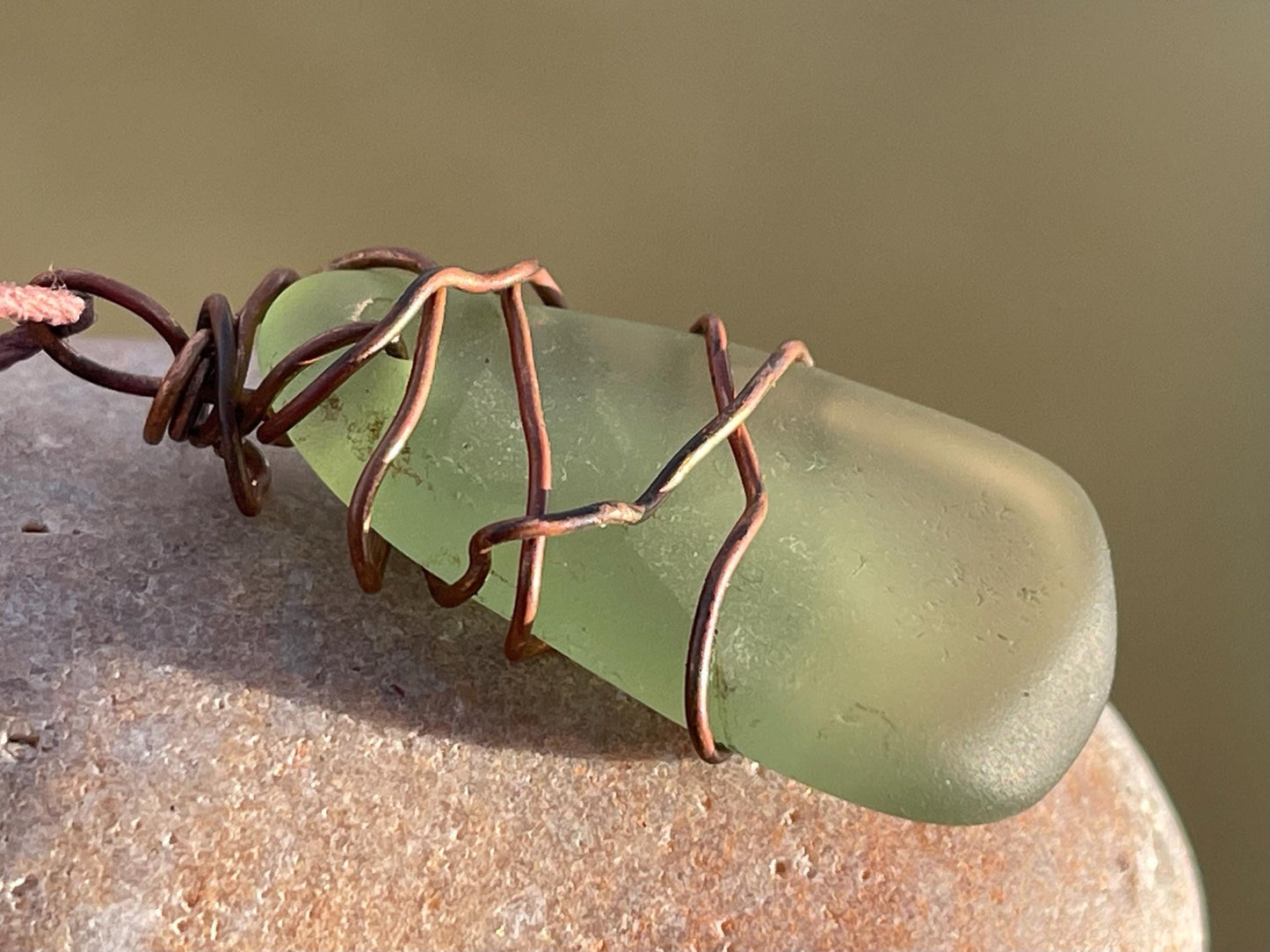 Eco friendly sea glass necklace. Ethical jewellery, boho necklace, unusual gift for him, gift for man, boho necklace, sea glass jewellery