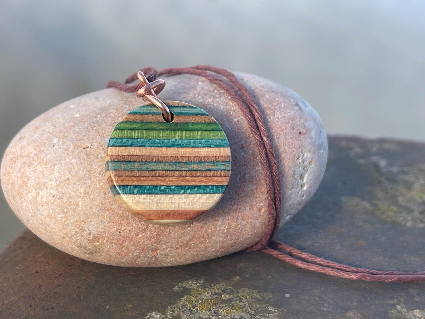 GREEN Handmade pendant made from old skateboards. Skateboard necklace. Unique gifts for men. Sustainable jewellery. Eco friendly jewellery.