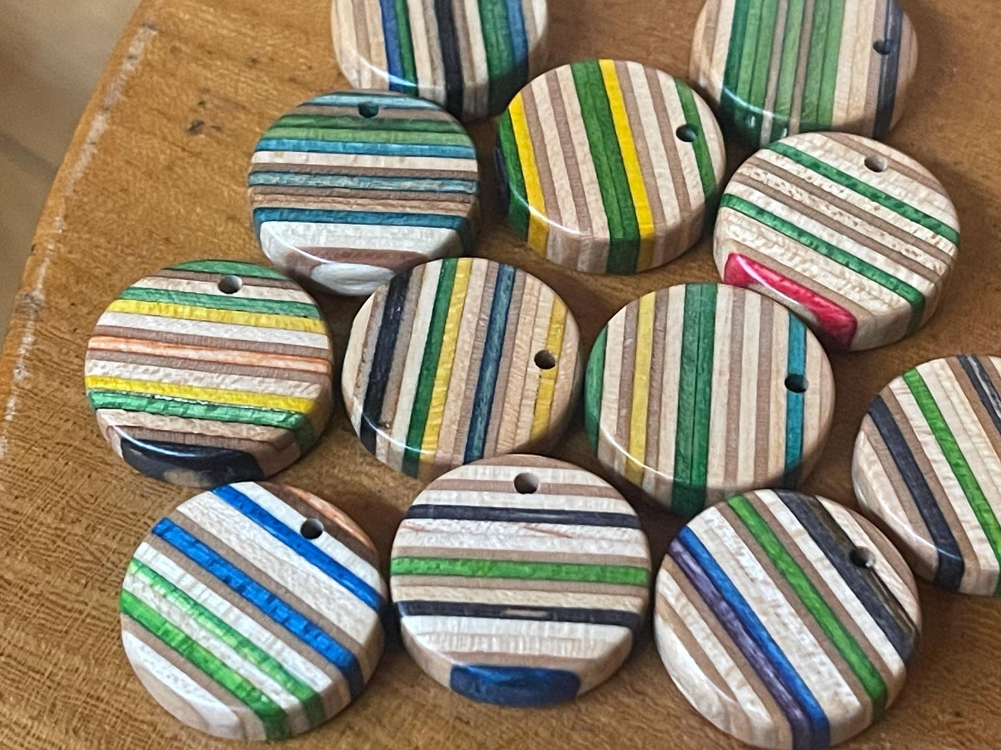 GREEN Handmade pendant made from old skateboards. Skateboard necklace. Unique gifts for men. Sustainable jewellery. Eco friendly jewellery.