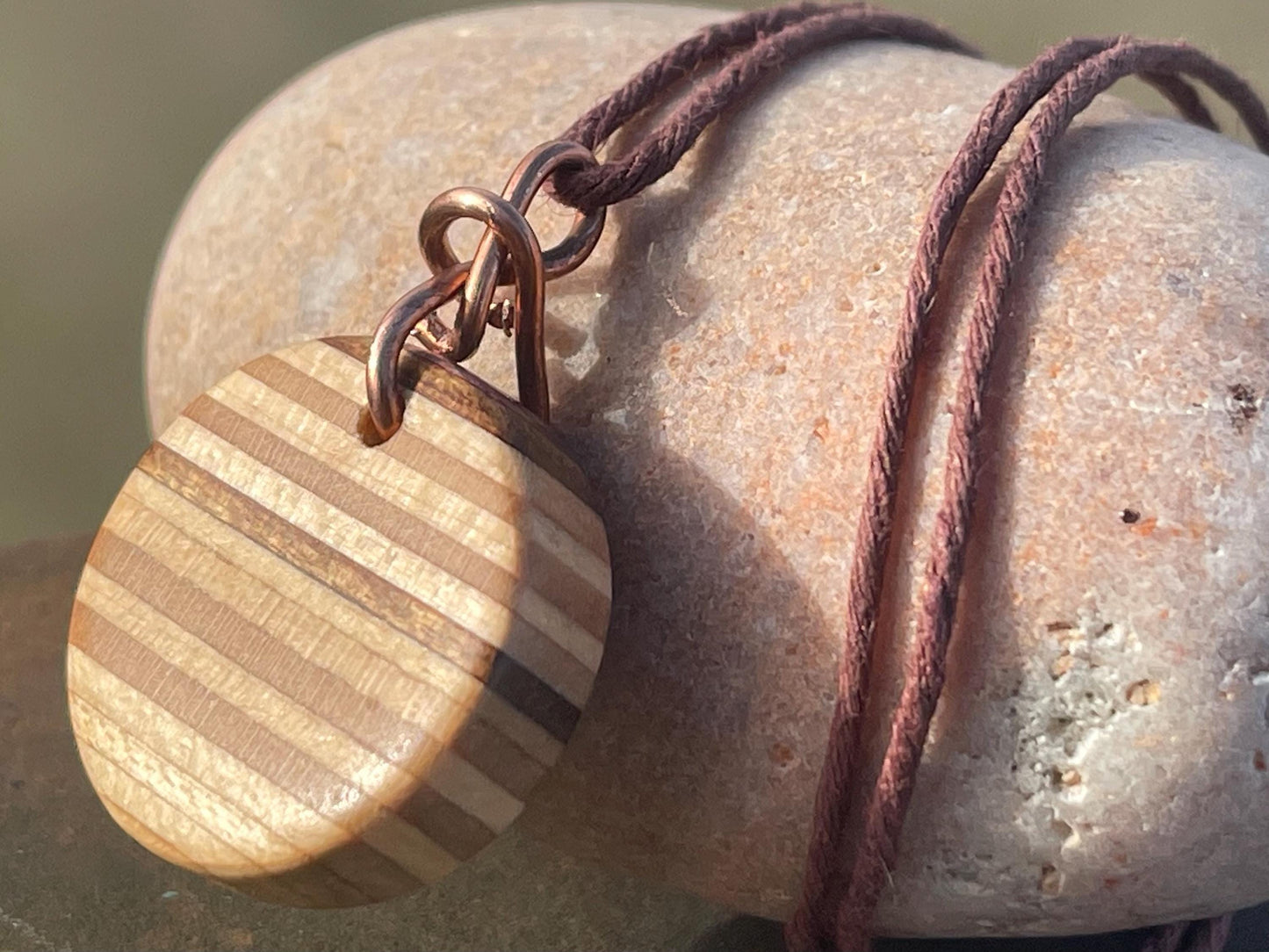 BROWN Handmade pendant made from old skateboards. Skateboard necklace. Unique gifts for men. Sustainable jewellery. Eco friendly jewellery.
