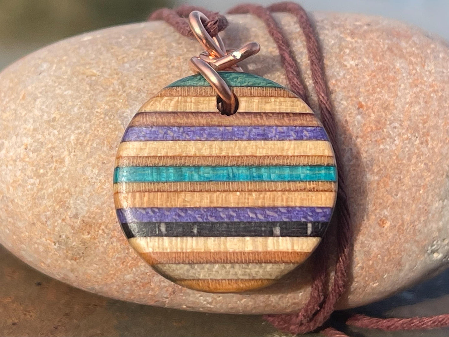 BLUE / PURPLE Handmade pendant made from old skateboards. Skateboard necklace. Gifts for men. Sustainable jewellery. Eco friendly jewellery.