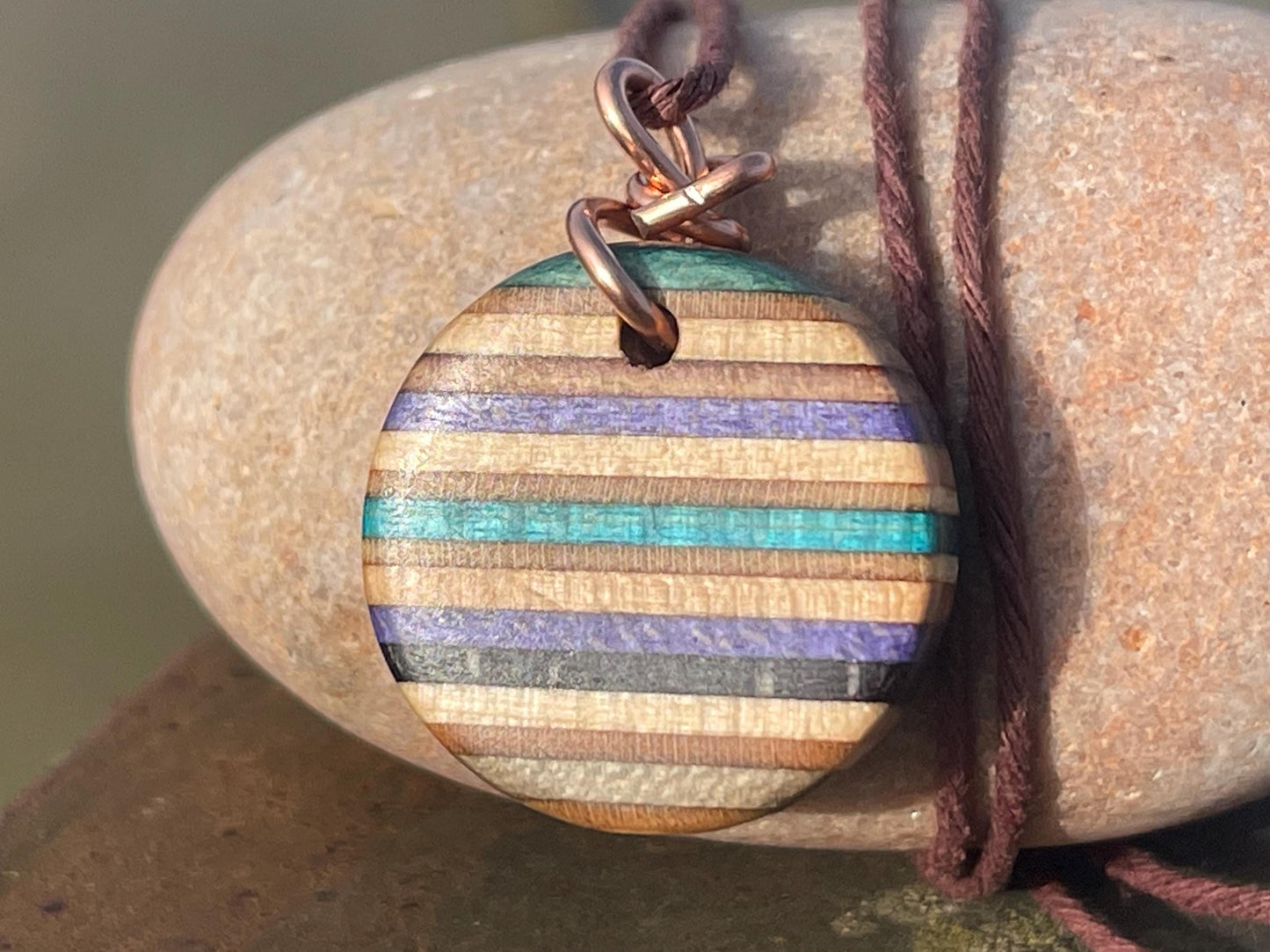 BLUE / PURPLE Handmade pendant made from old skateboards. Skateboard necklace. Gifts for men. Sustainable jewellery. Eco friendly jewellery.