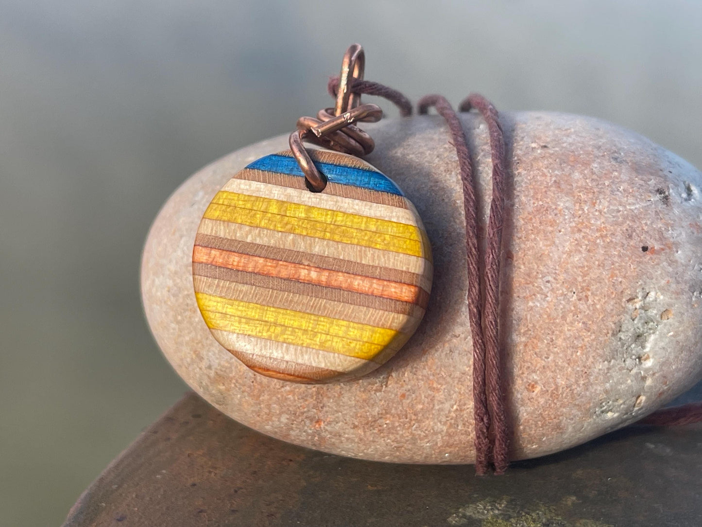 YELLOW Handmade pendant made from old skateboards. Skateboard necklace. Unique gifts for men. Sustainable jewellery. Eco friendly jewellery.