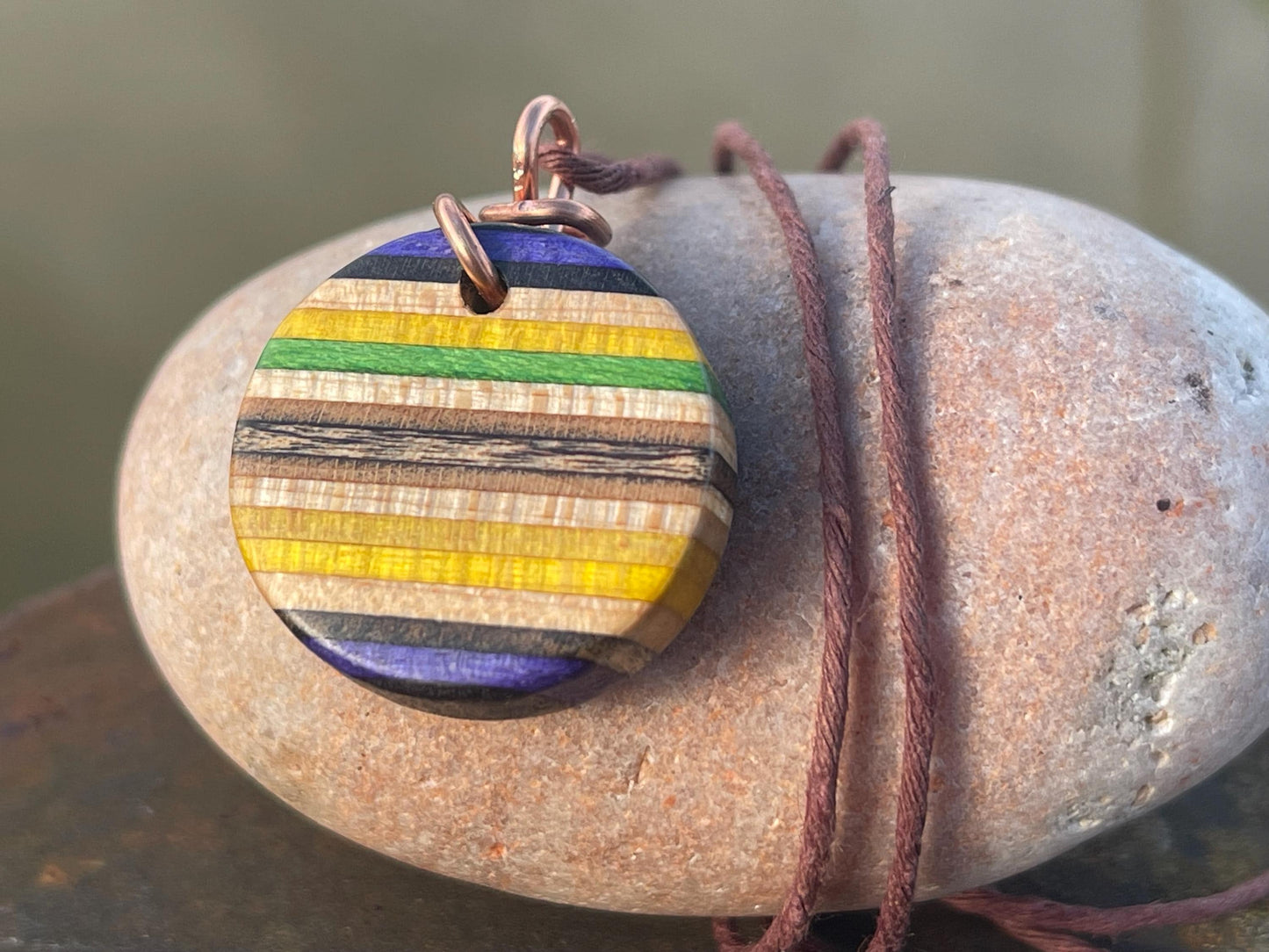 YELLOW Handmade pendant made from old skateboards. Skateboard necklace. Unique gifts for men. Sustainable jewellery. Eco friendly jewellery.