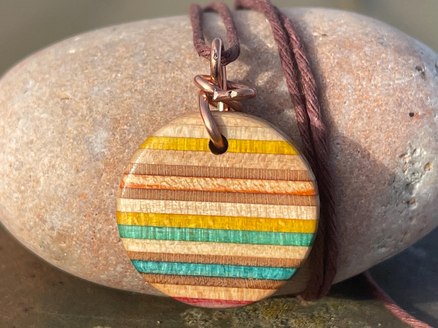 YELLOW Handmade pendant made from old skateboards. Skateboard necklace. Unique gifts for men. Sustainable jewellery. Eco friendly jewellery.