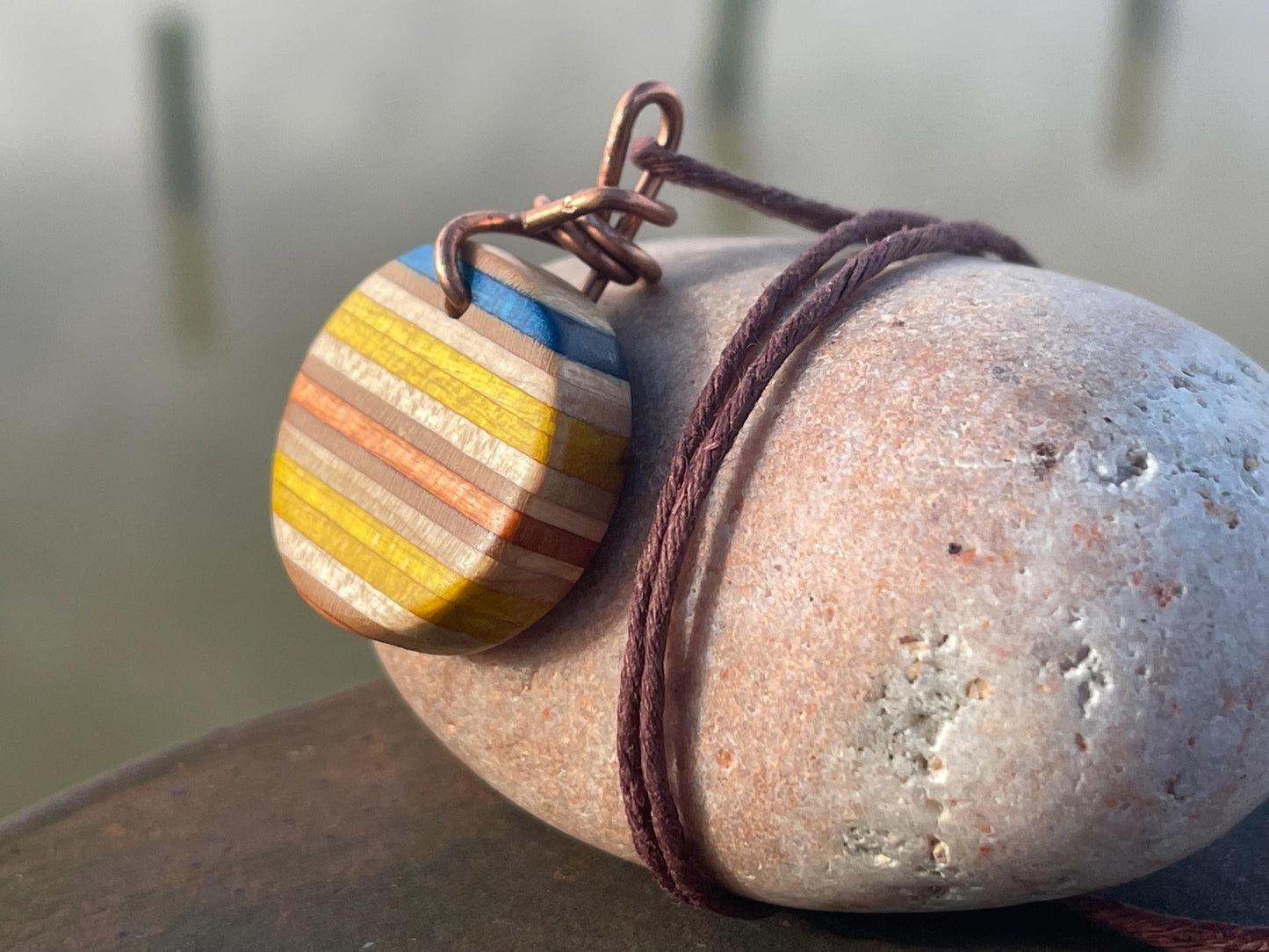 YELLOW Handmade pendant made from old skateboards. Skateboard necklace. Unique gifts for men. Sustainable jewellery. Eco friendly jewellery.