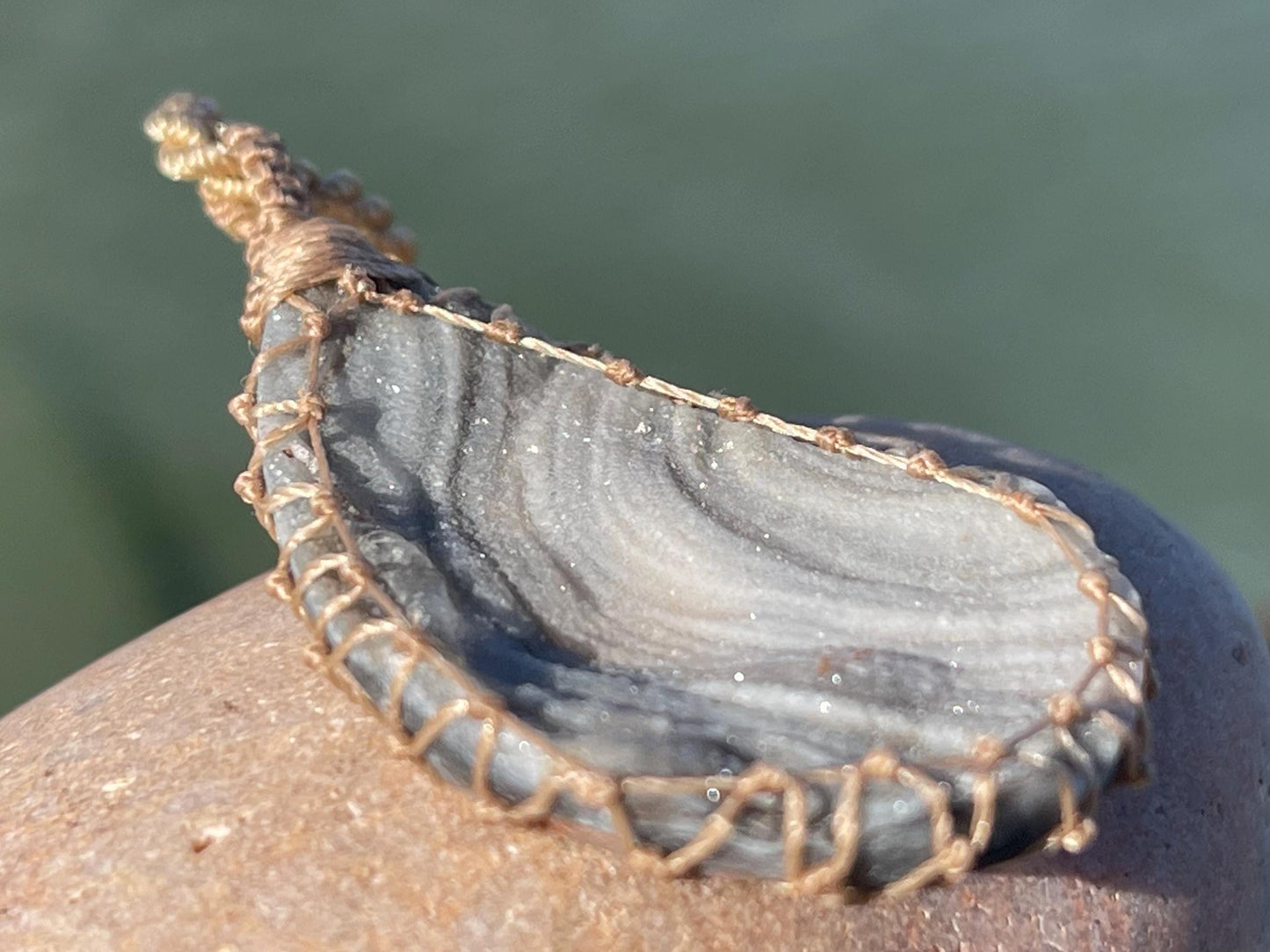 Desert druzy agate necklace, ethical jewellery, bohemian necklace, unusual jewellery, agate pendant, white gemstone necklace. Boho jewellery