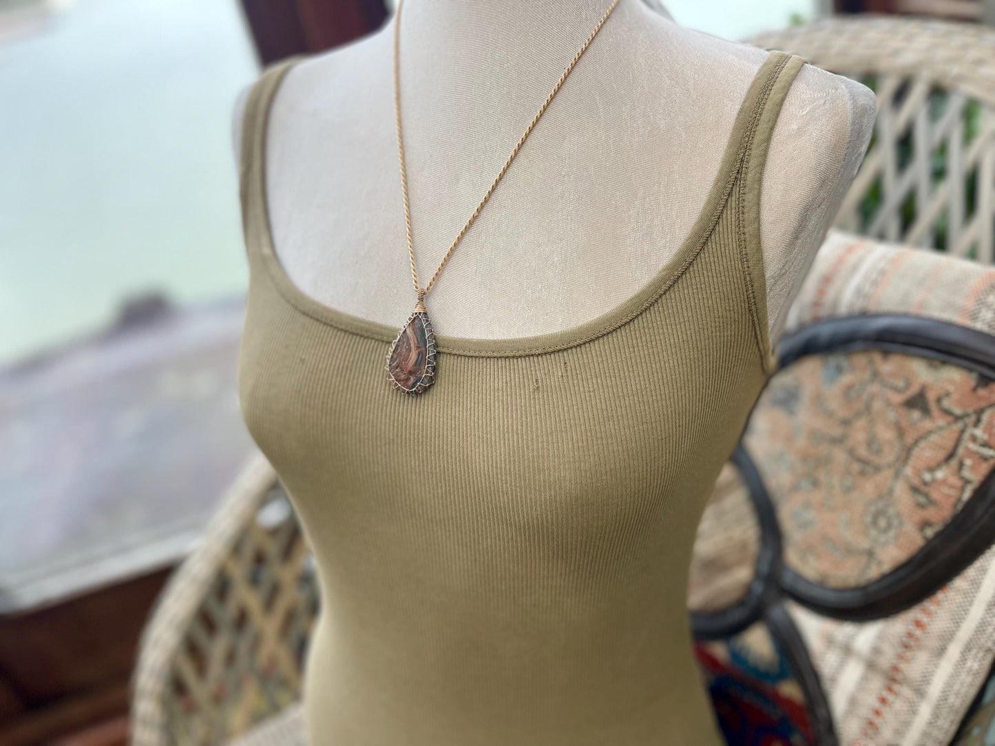 Desert druzy agate necklace, ethical jewellery, bohemian necklace, unusual jewellery, agate pendant, white gemstone necklace. Boho jewellery