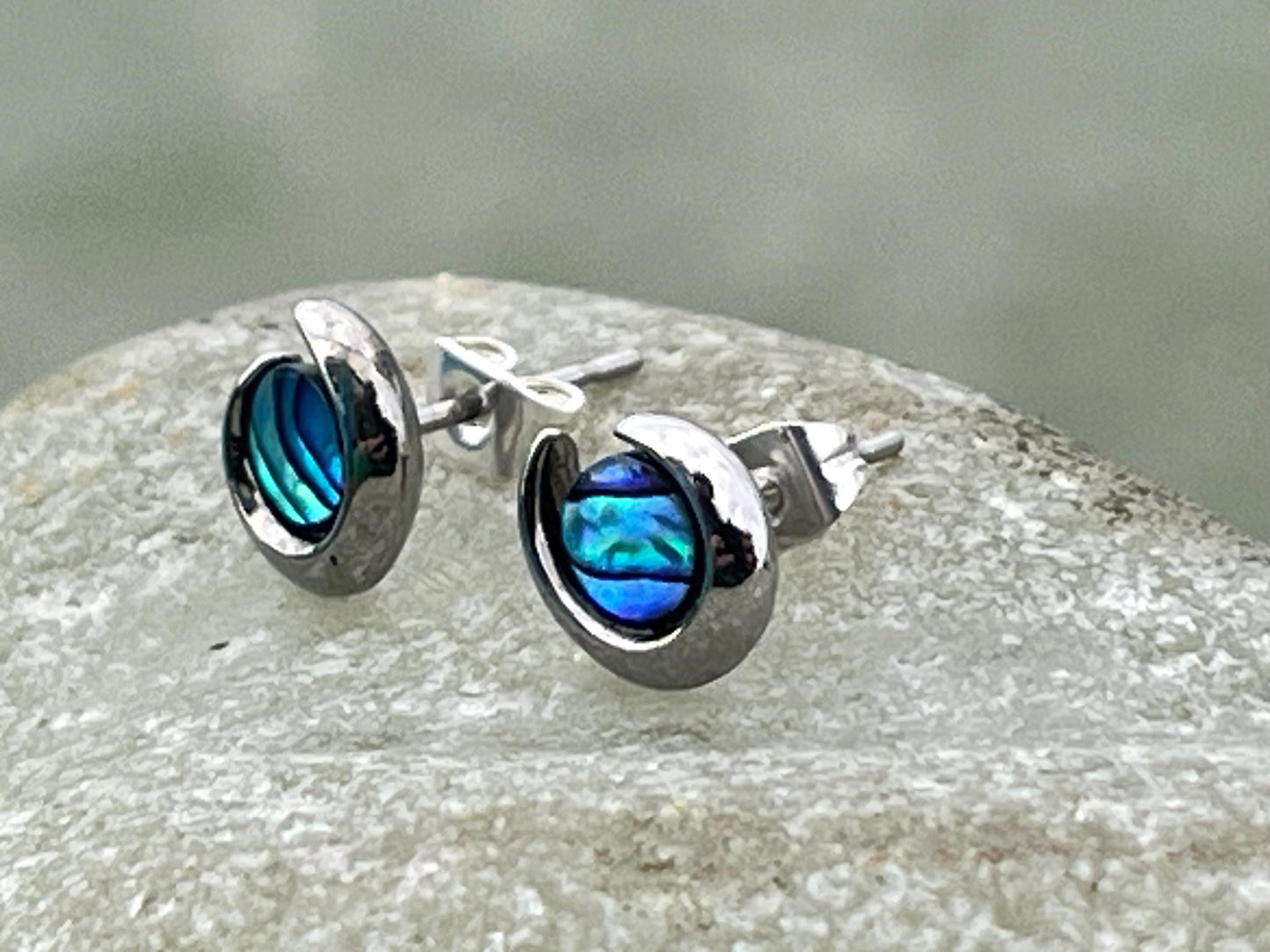 Abalone earrings. Vintage earrings, abalone jewellery, boho earrings, vintage jewellery, unusual jewellery, gift for her, ethical jewellery