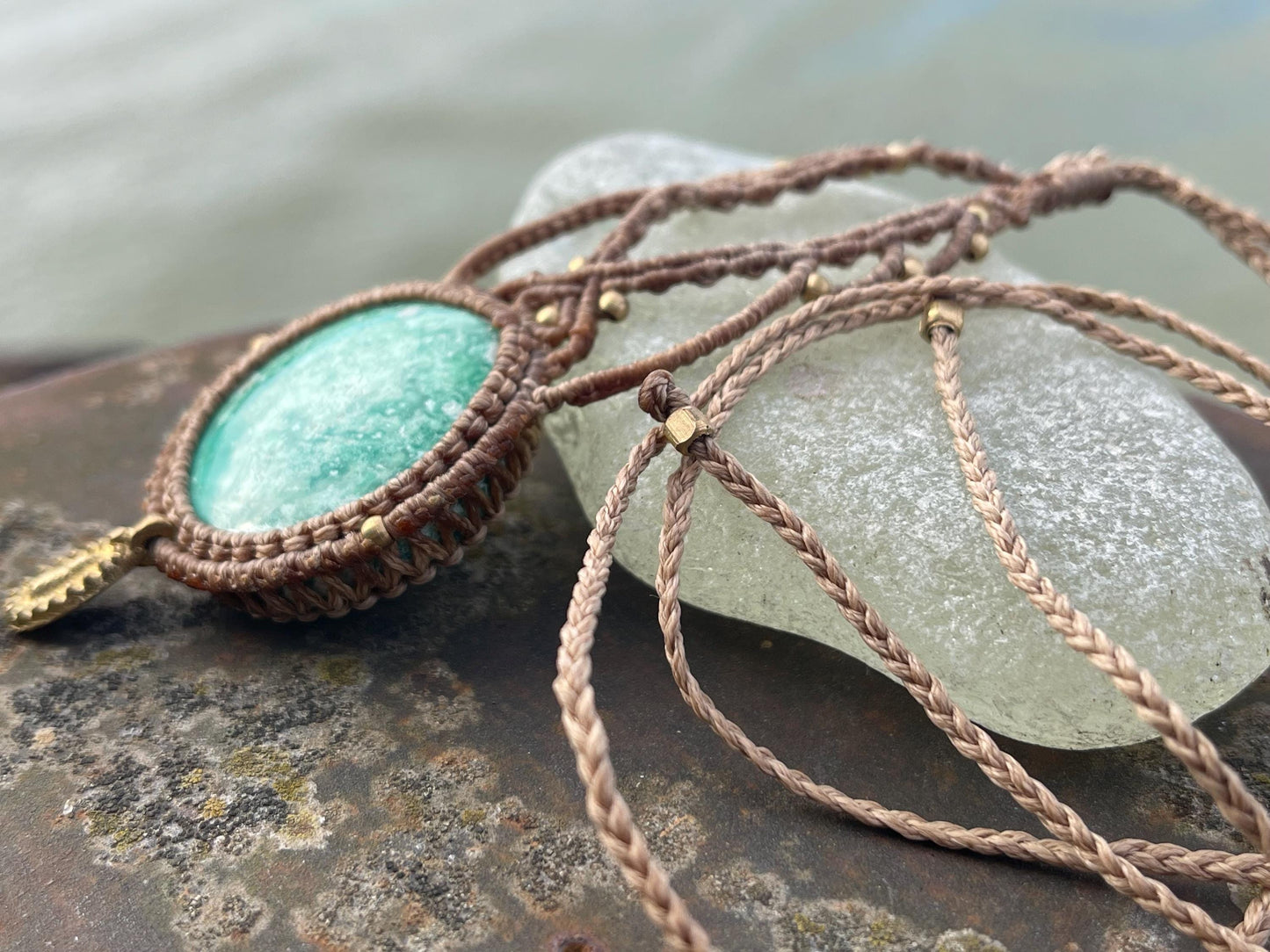 Variscite necklace, ethical jewellery, bohemian necklace, unusual jewellery, Variscite pendant, green gemstone necklace. Boho jewellery