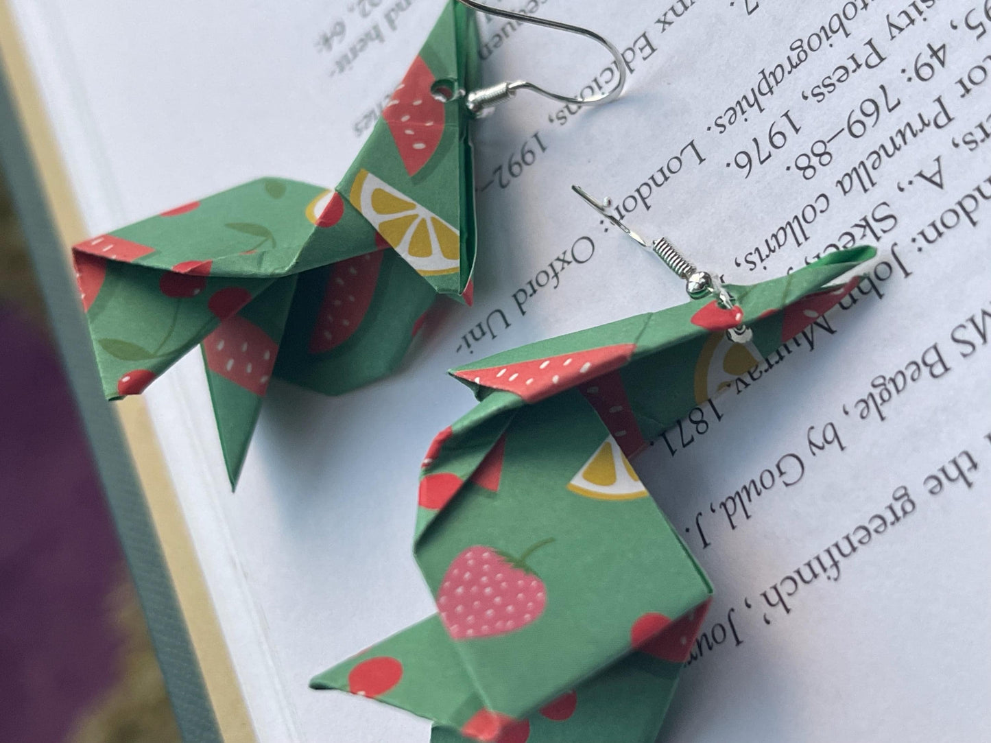 Rabbit origami earrings on recycled sterling silver. Eco friendly jewellery. Rabbit earrings. Handmade rabbit jewellery. Rabbits on silver