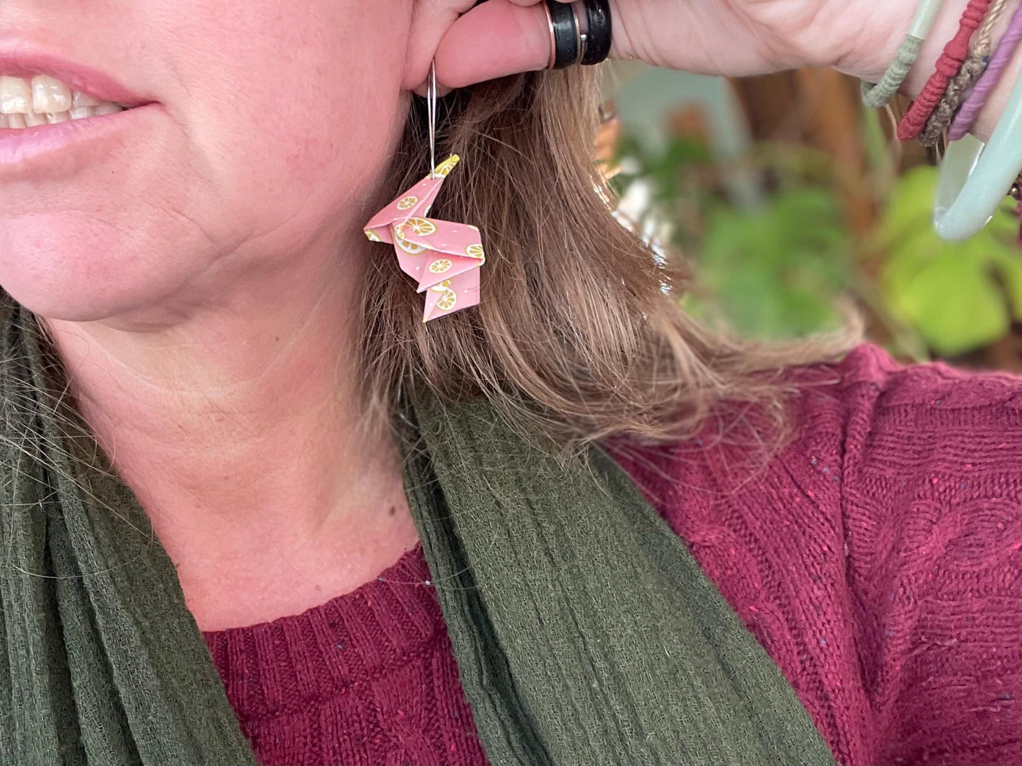 Rabbit origami earrings on recycled sterling silver. Eco friendly jewellery. Rabbit earrings. Handmade rabbit jewellery. Rabbits on silver
