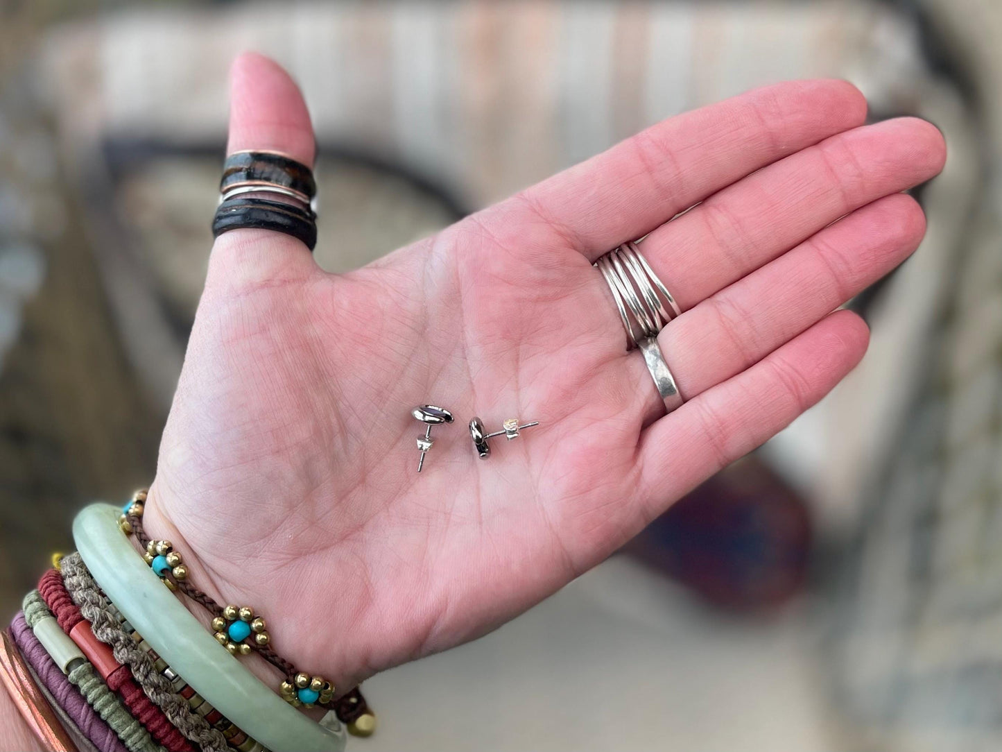 Abalone earrings. Vintage earrings, abalone jewellery, boho earrings, vintage jewellery, unusual jewellery, gift for her, ethical jewellery