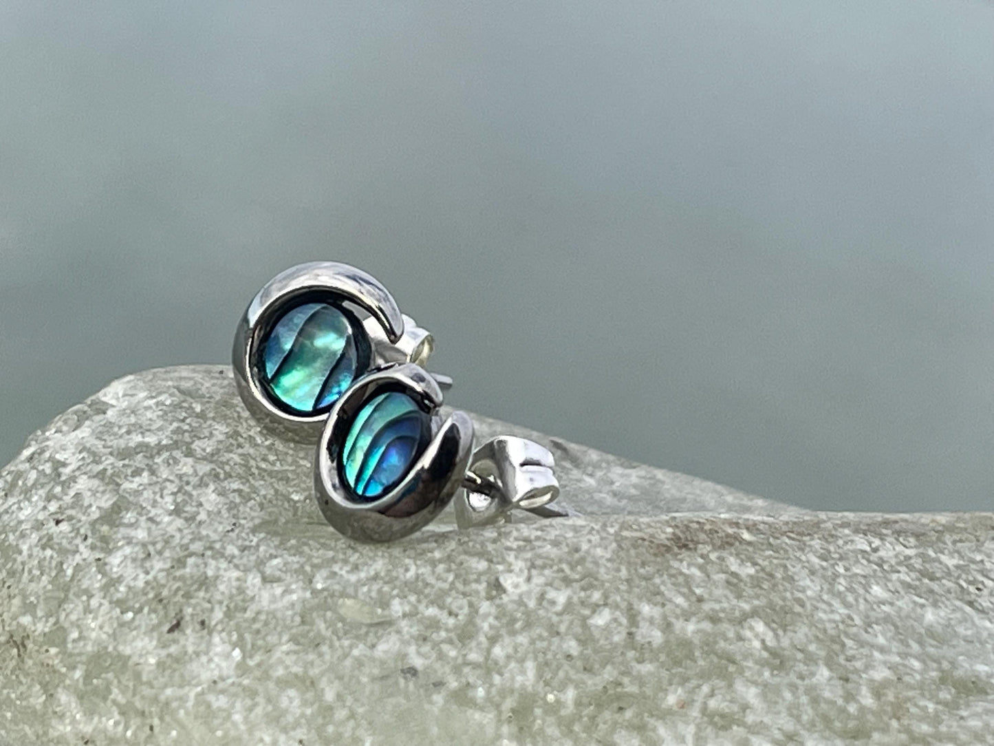 Abalone earrings. Vintage earrings, abalone jewellery, boho earrings, vintage jewellery, unusual jewellery, gift for her, ethical jewellery