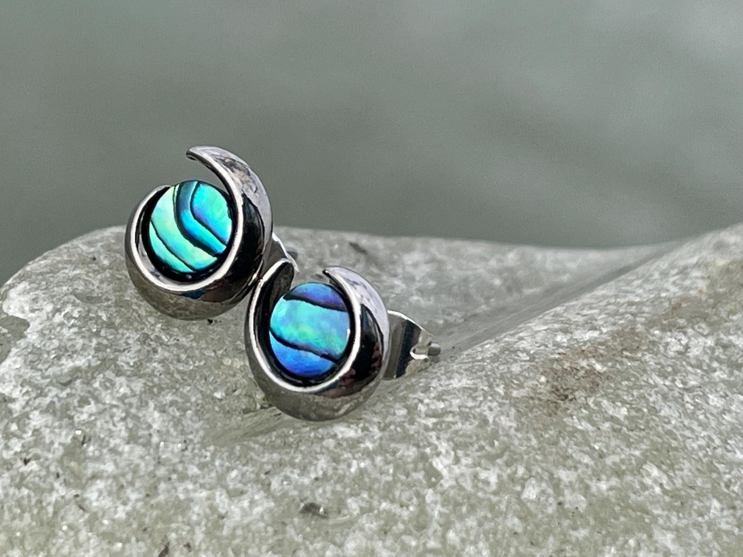 Abalone earrings. Vintage earrings, abalone jewellery, boho earrings, vintage jewellery, unusual jewellery, gift for her, ethical jewellery