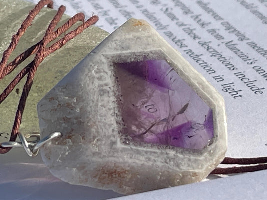 Amethyst pendant, amethyst necklace, amethyst jewellery, gift for him, boho handmade necklace,  romantic gift for her, ethical jewellery