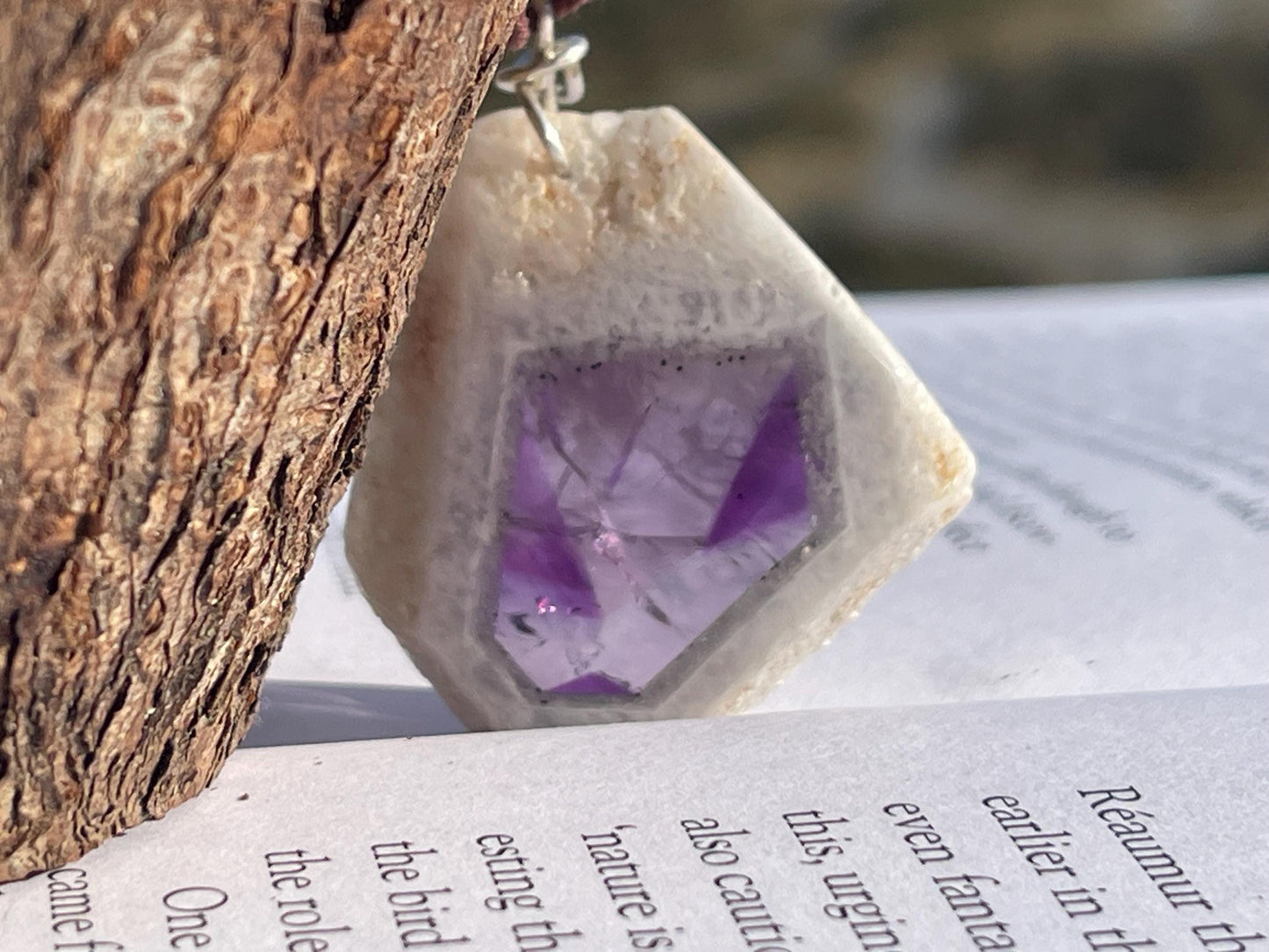 Amethyst pendant, amethyst necklace, amethyst jewellery, gift for him, boho handmade necklace,  romantic gift for her, ethical jewellery