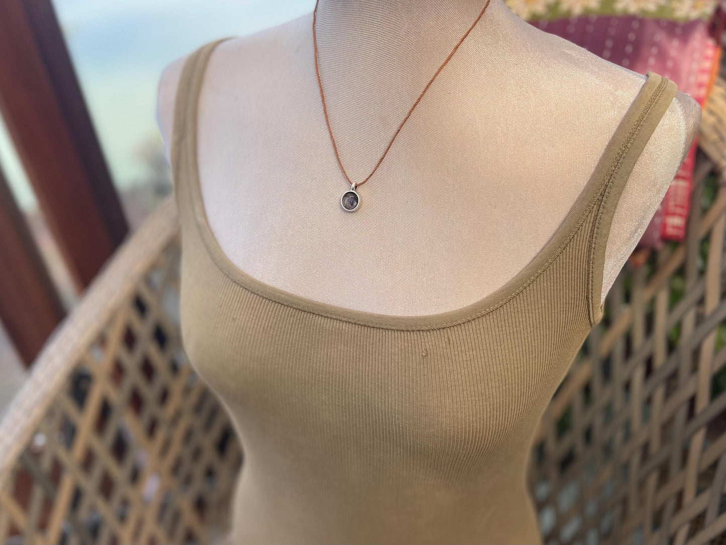 Forget-me-not boho necklace. Handmade gift for her, flower pendant, ethical gift. Ethical jewellery, handmade necklace, flower necklace