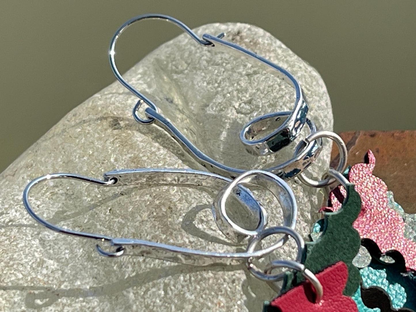 Eco friendly earrings made with sustainable cactus leather. Cruelty free, ethical, sustainable earrings. Eco friendly jewellery.