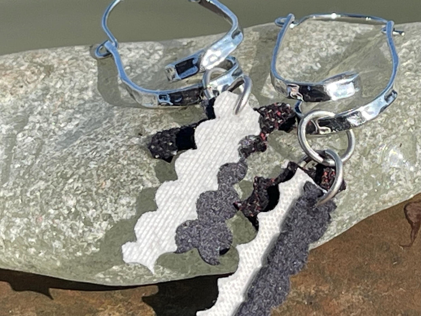 Eco friendly earrings made with sustainable cactus leather. Cruelty free, ethical, sustainable earrings. Eco friendly jewellery.