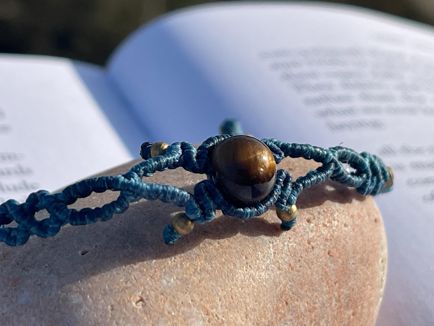 Stunning macrame wrapped tigers eye gemstone  bracelet, ethical jewellery, unusual jewellery, macrame jewellery. Macrame bracelet. Boho.