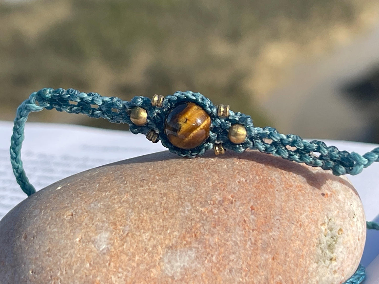 Stunning macrame wrapped tigers eye gemstone  bracelet, ethical jewellery, unusual jewellery, macrame jewellery. Macrame bracelet. Boho.