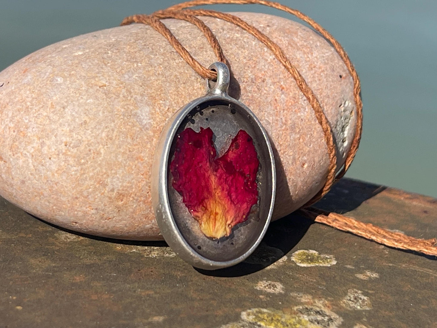 Rose necklace, flower necklace, romantic gift for her, boho necklace, rose pendant, handmade jewellery, handmade necklace, gift for gardener