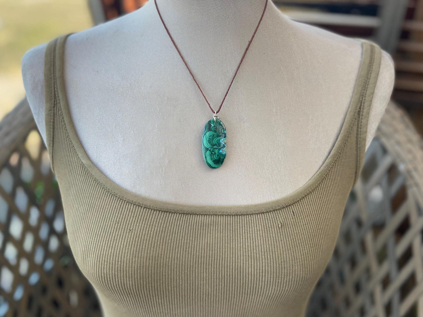 Chrysocolla Malachite necklace, ethical jewellery, bohemian necklace, unusual jewellery, malachite pendant, blue gemstone necklace