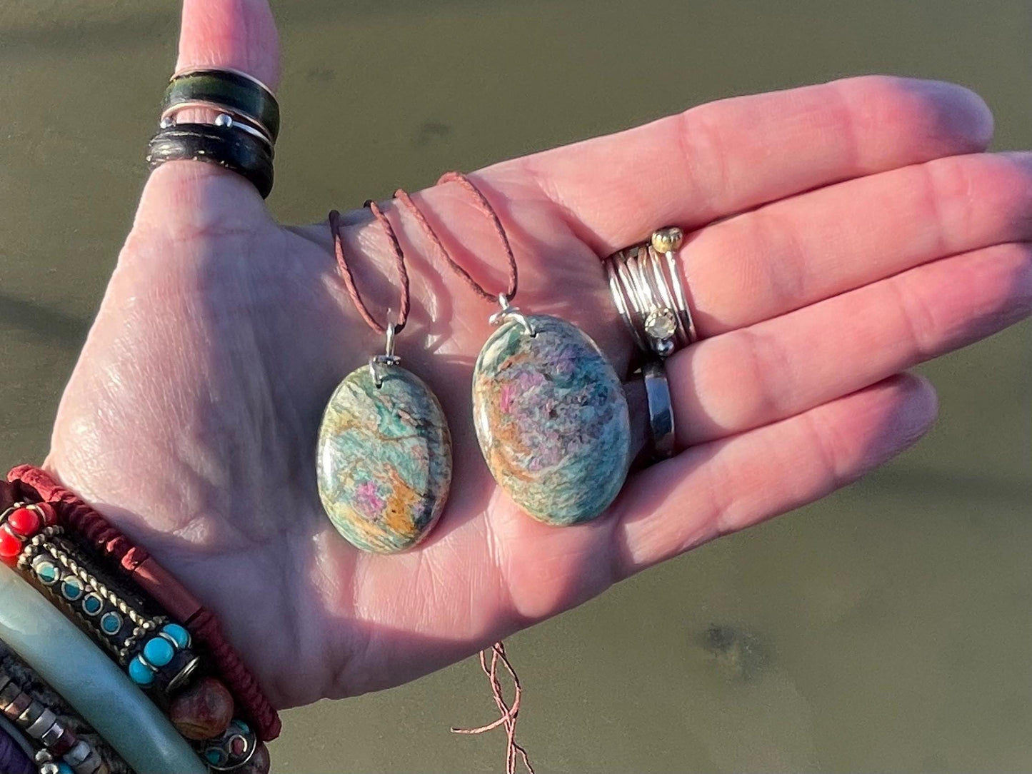 Ruby Fushsite necklace. Handmade necklace, gift for her, gift for him, unusual necklace, unique jewellery, ethical gift, ethical jewellery