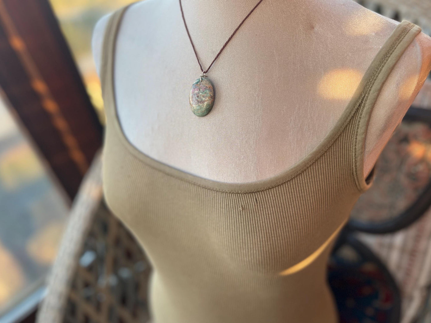 Ruby Fushsite necklace. Handmade necklace, gift for her, gift for him, unusual necklace, unique jewellery, ethical gift, ethical jewellery