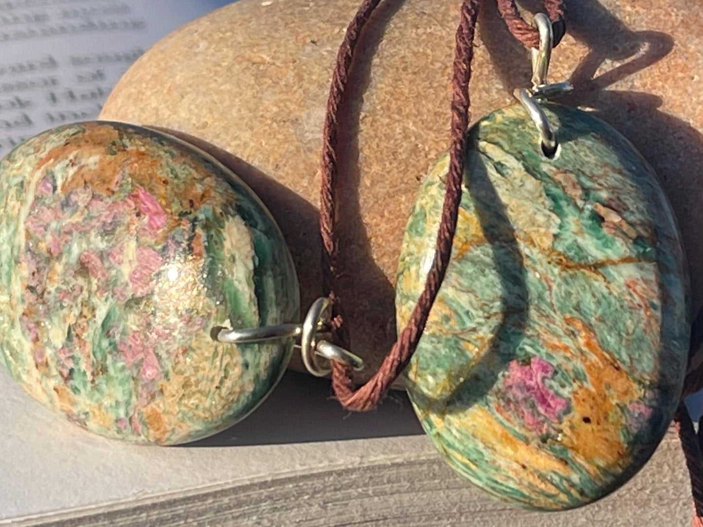 Ruby Fushsite necklace. Handmade necklace, gift for her, gift for him, unusual necklace, unique jewellery, ethical gift, ethical jewellery