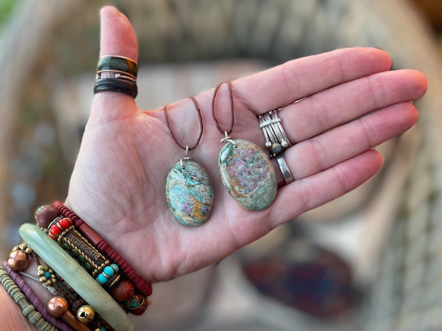 Ruby Fushsite necklace. Handmade necklace, gift for her, gift for him, unusual necklace, unique jewellery, ethical gift, ethical jewellery