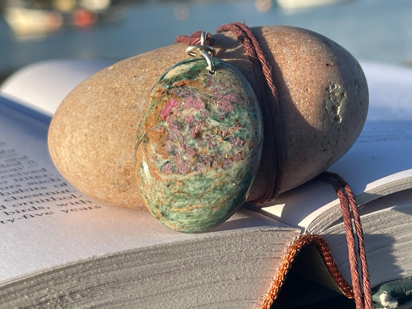 Ruby Fushsite necklace. Handmade necklace, gift for her, gift for him, unusual necklace, unique jewellery, ethical gift, ethical jewellery