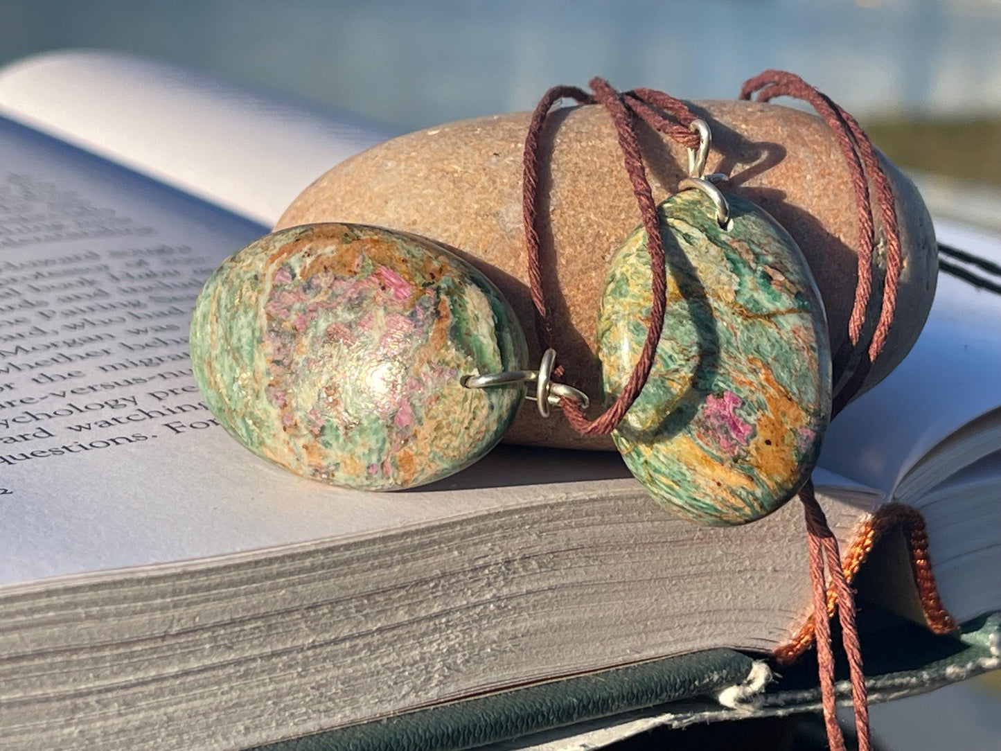 Ruby Fushsite necklace. Handmade necklace, gift for her, gift for him, unusual necklace, unique jewellery, ethical gift, ethical jewellery