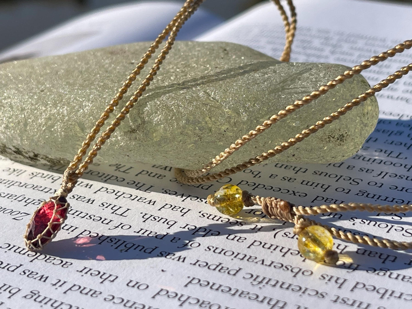 Stunning macrame garnet necklace on an adjustable cord. Handmade gemstone necklace, boho jewellery. Macrame jewellery. Unique necklace.