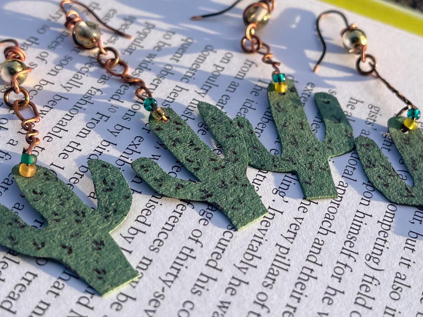 Eco friendly earrings made with sustainable cactus leather. Cruelty free, ethical, sustainable earrings. Eco friendly jewellery.