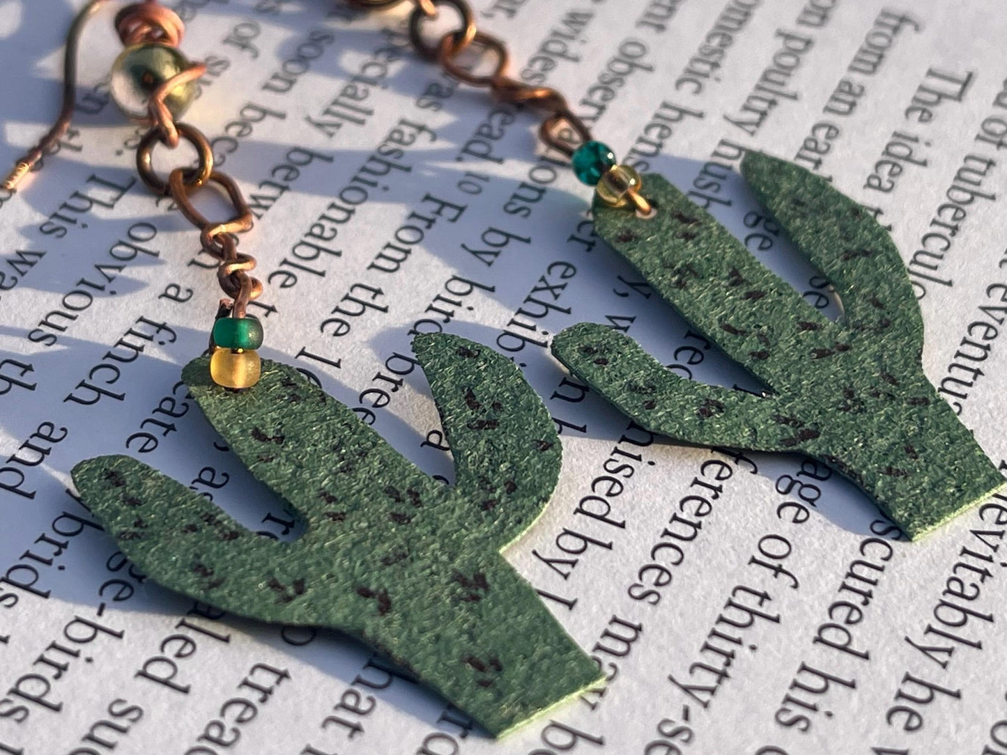 Eco friendly earrings made with sustainable cactus leather. Cruelty free, ethical, sustainable earrings. Eco friendly jewellery.