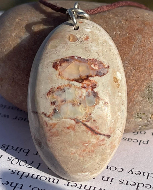 Mexican opal necklace, boho necklace, ethical jewellery, boho gift for him, handmade necklace, romantic gift for her, unique necklace